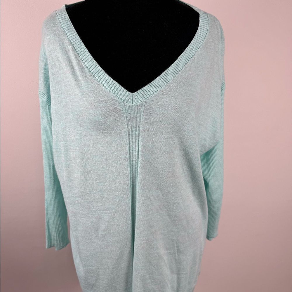 Talbots Soft Mint V-Neck Sweater